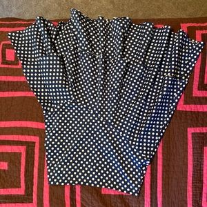 Navy and white polka dot skirt